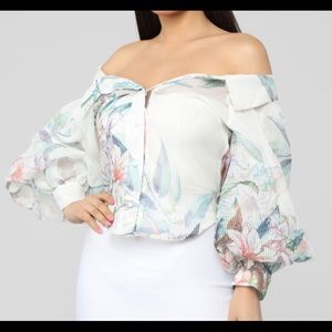 Fashion Nova Off Shoulder Floral Top